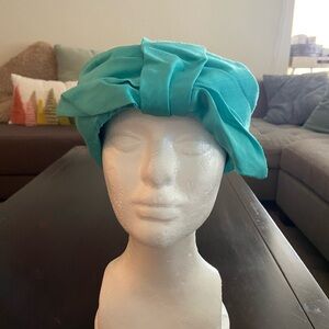 Vintage Turban-Style Teal Hat